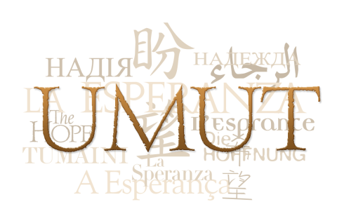 Text collage of the word "hope" in Turkish