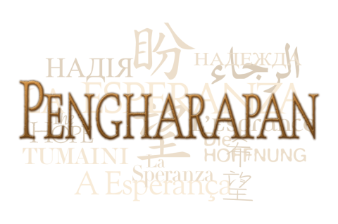 Text collage of the word "hope" in Indonesian